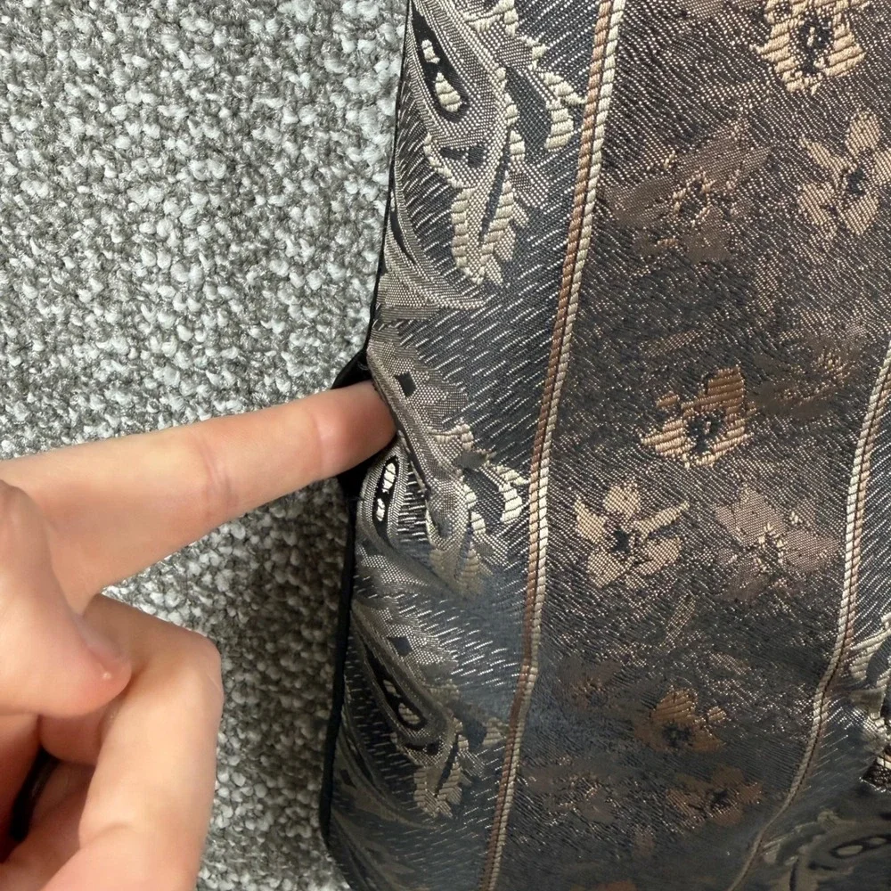 Wah Maker Frontier Vest Mens XXL Brown Paisley Floral Tapestry Western Steampunk